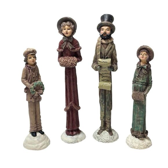 Vintage Windsor Collection Resin Christmas Caroler Family Figurines Set of 4 - Picture 1 of 9